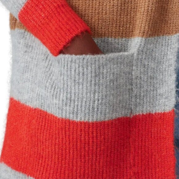 $323 SITA MURT long cardigan sweater alpaca blend striped 38 / M - Picture 7 of 14